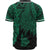 New Caledonia Polynesian Baseball Shirt - Tribal Wave Tattoo Green - Polynesian Pride