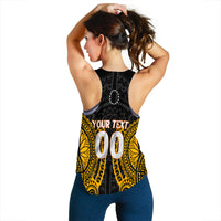 (Custom Personalised) Cook Islands Manihiki Women's Racerback Tank - Tribal Pattern - LT12 - Polynesian Pride