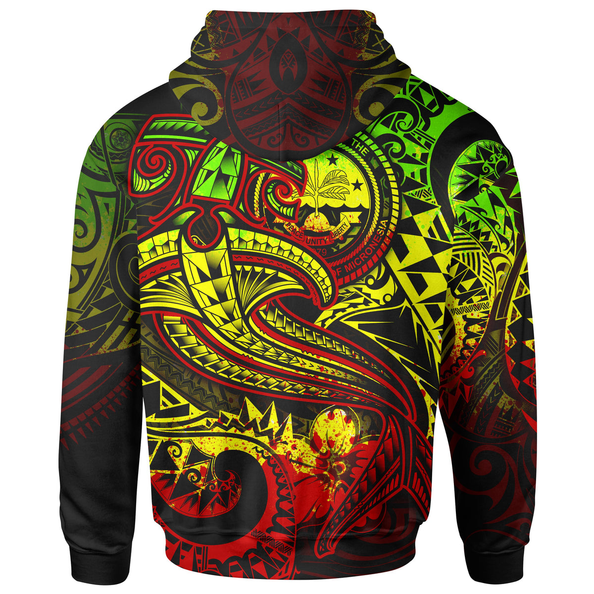 FSM Zip up Hoodie Reggae Shark Polynesian Tattoo - Polynesian Pride