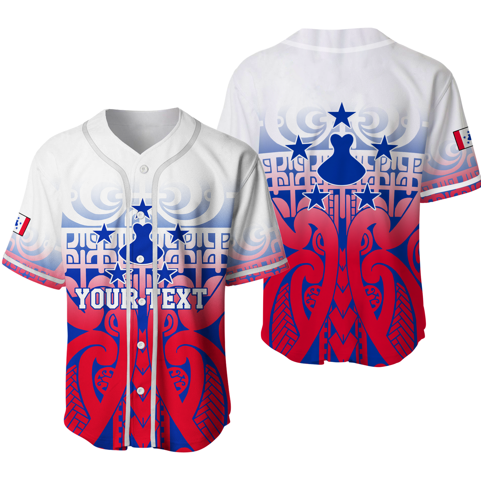 (Custom Personalised) Austral Islands Tribal Baseball Jersey - LT12 Red - Polynesian Pride