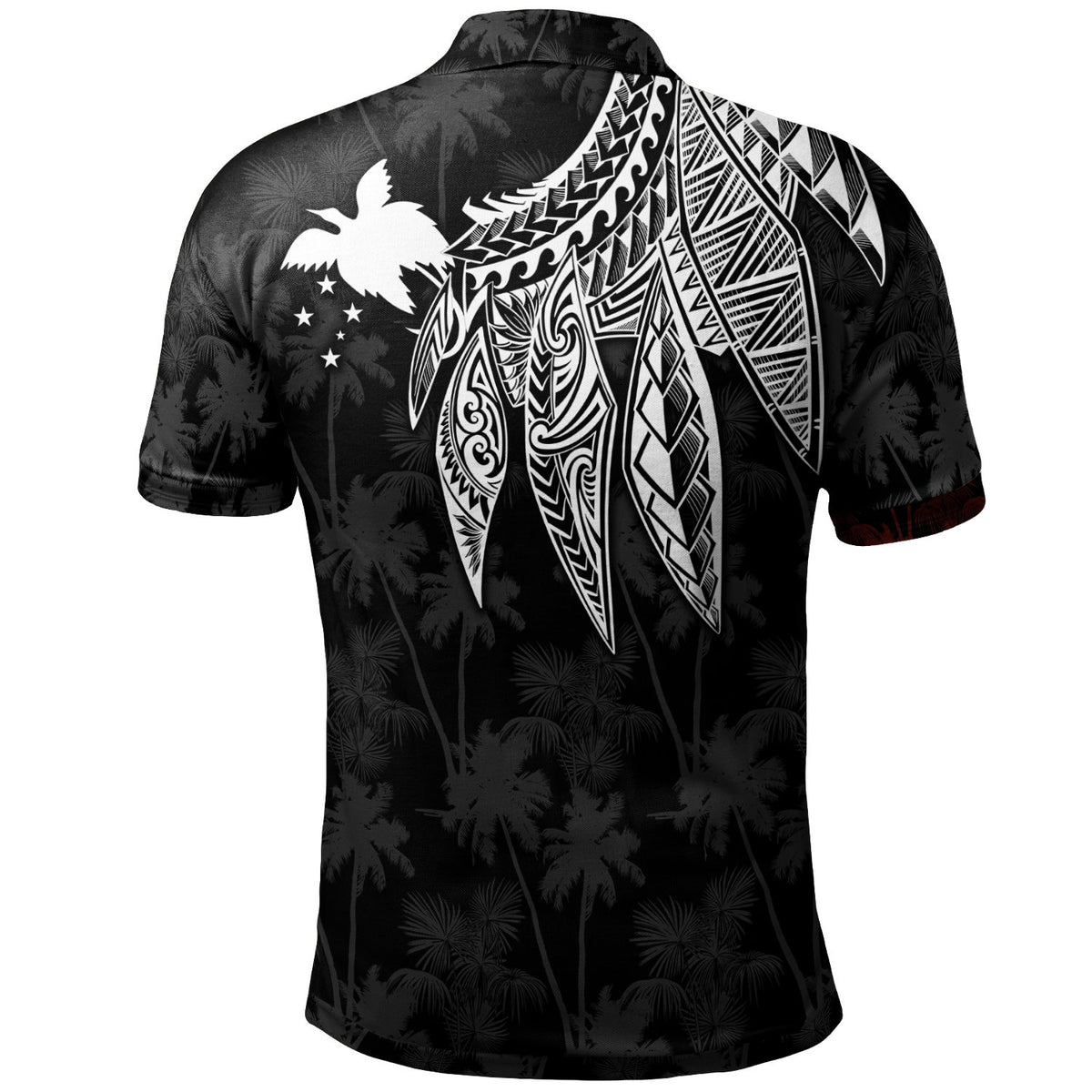 Papua New Guinea Custom Polo Shirt Polynesian Wings (White) - Polynesian Pride