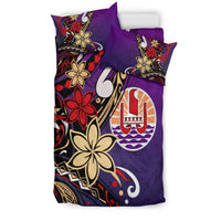 Tahiti Bedding Set - Tribal Flower With Special Turtles Purple Color - Polynesian Pride