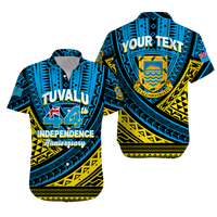 Custom Tuvalu Matching Dress and Hawaiian Shirt 44th Independence Anniversary Tribal Pattern LT12 - Polynesian Pride