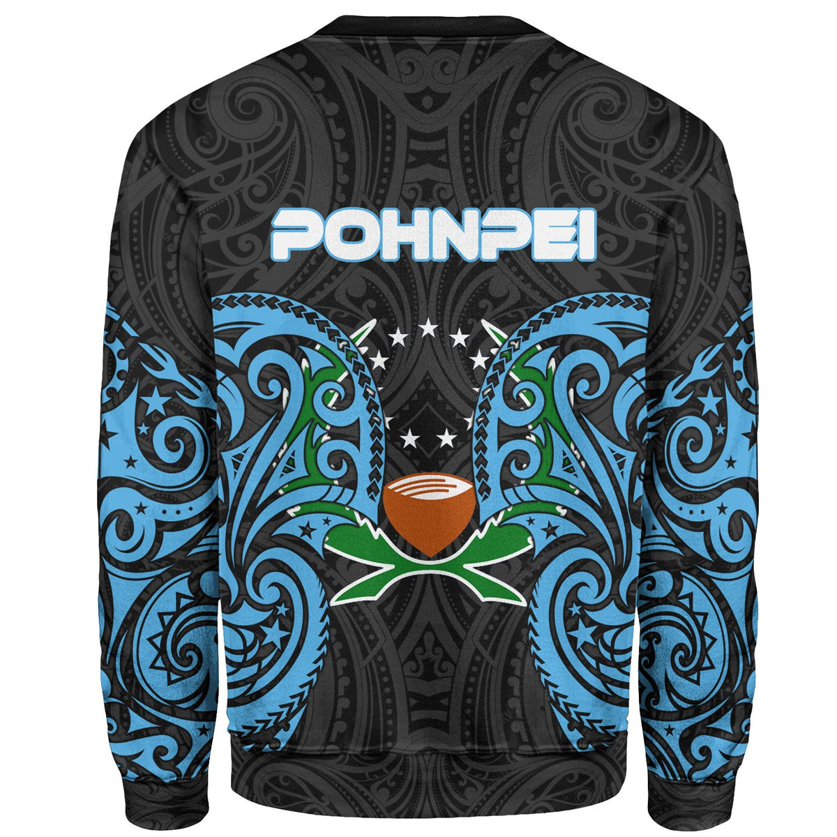 Pohnpei Polynesian Custom Personalised Sweater - Spirit Style Blue - Polynesian Pride