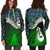 New Zealand Maori Hoodie Dress - Manaia Paua Shell Glitter Green LT4 - Polynesian Pride