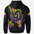 Papua New Guinea Custom Zip up Hoodie Plumeria Flowers with Spiral Patterns - Polynesian Pride