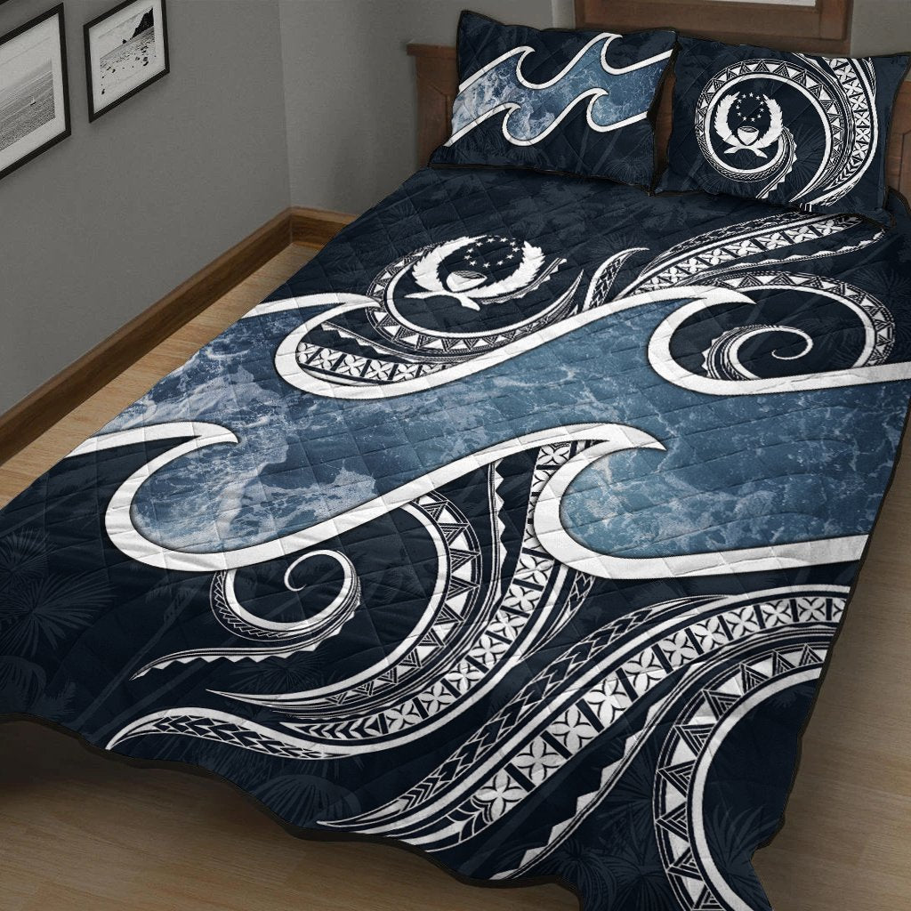 Pohnpei Islands Polynesian Quilt Bed Set - Ocean Style - Polynesian Pride