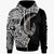 Chuuk Zip Hoodie Hook Tattoo Black Color Unisex Black - Polynesian Pride