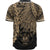 Niue Polynesian Baseball Shirt - Tribal Wave Tattoo Gold - Polynesian Pride