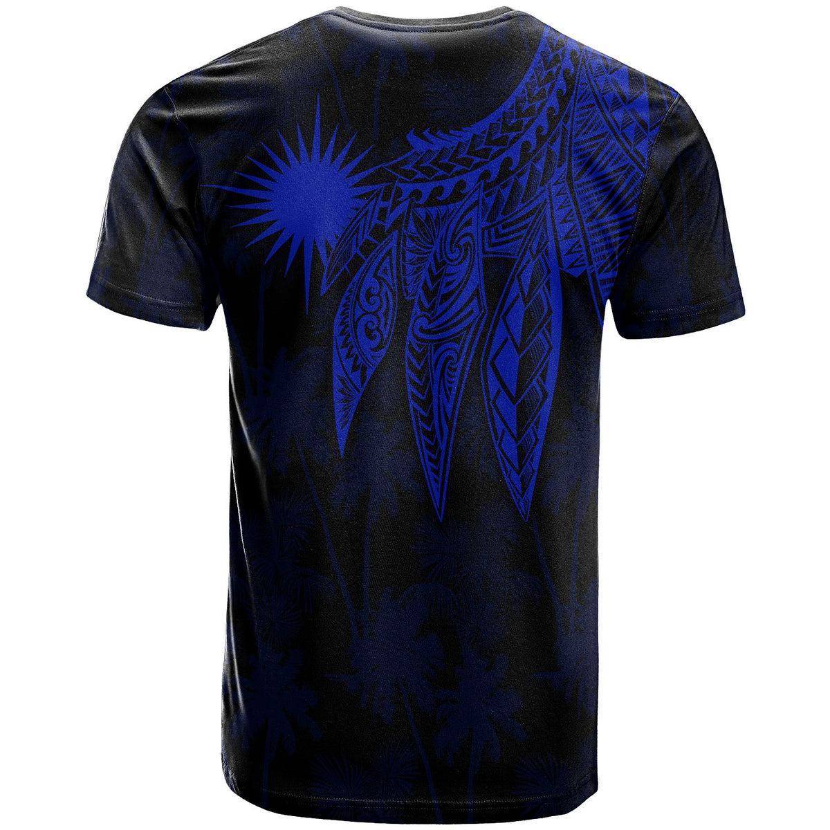 Marshall Islands T Shirt Polynesian Wings (Blue) - Polynesian Pride