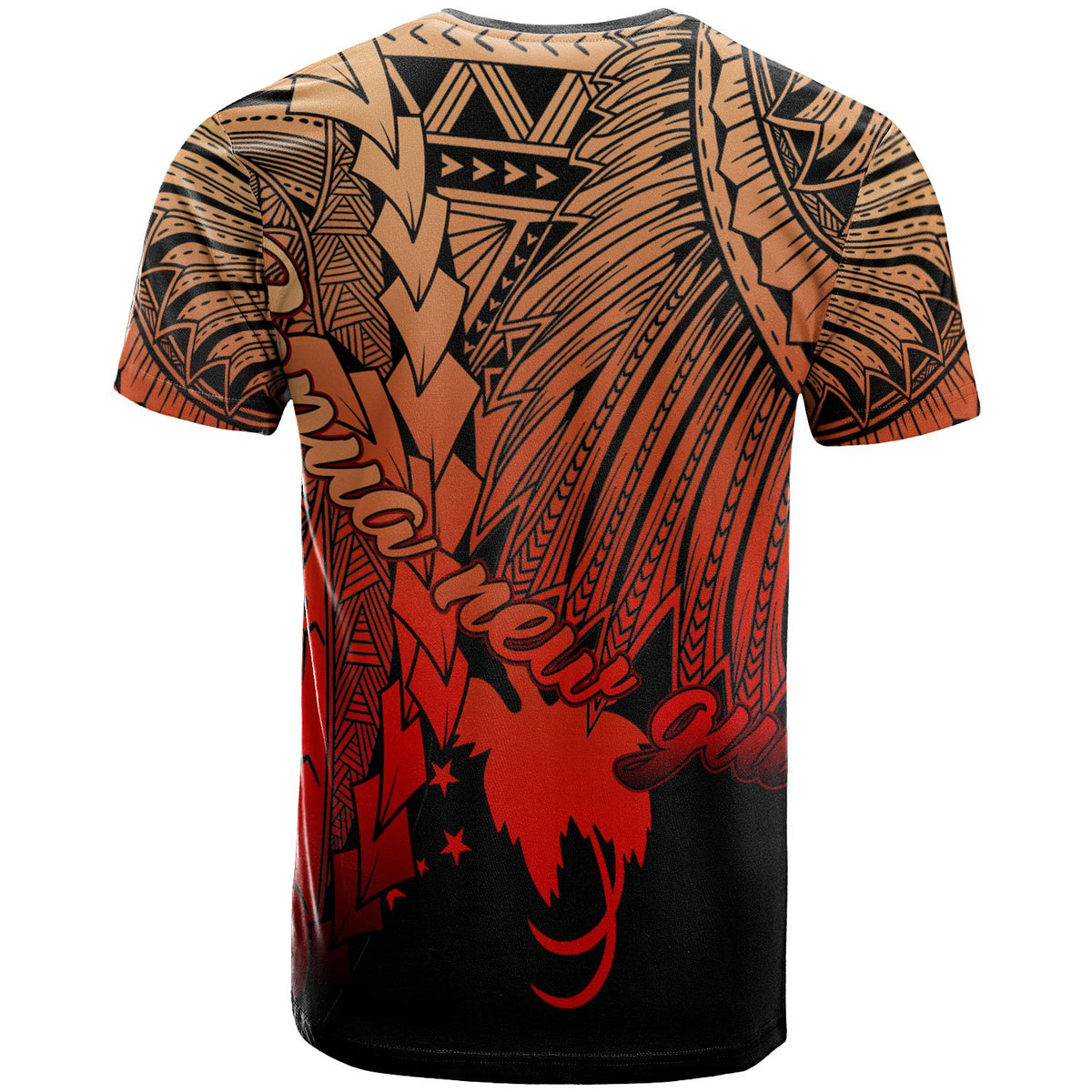 Papua New Guinea Polynesian Custom T shirt Tribal Wave Tattoo Red Ver 2 - Polynesian Pride