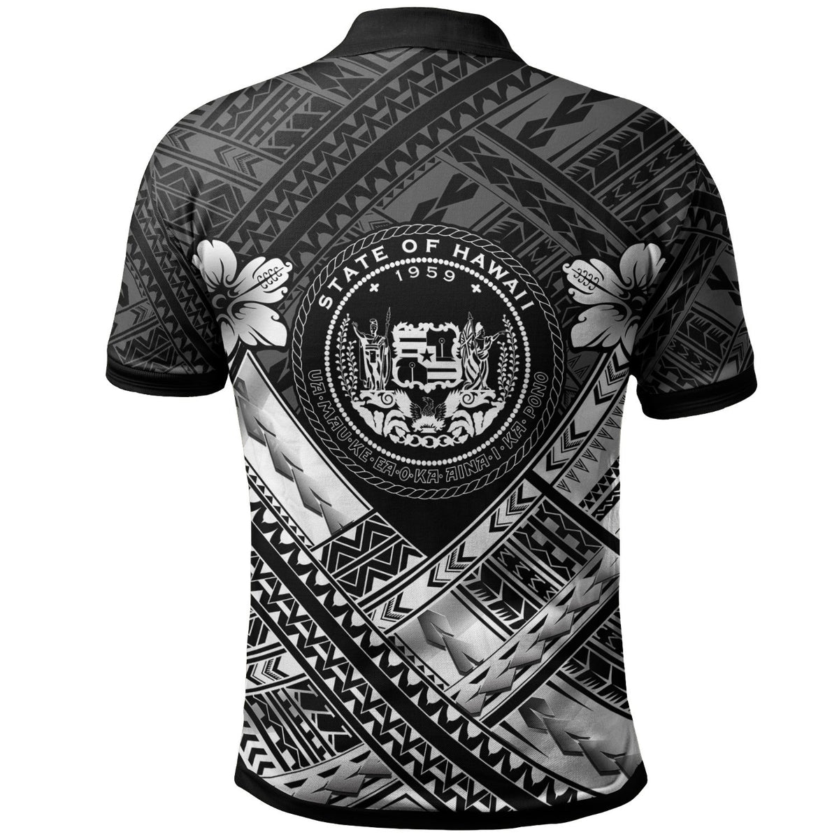 Hawaii Custom Polo Shirt White Seal Polynesian Patterns - Polynesian Pride