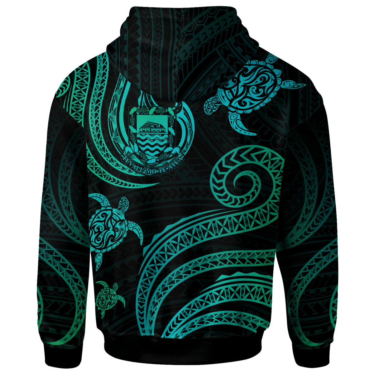Tuvalu Hoodie Polynesian Turtle With Pattern - Polynesian Pride