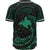 Papua New Guinea Polynesian Baseball Shirt - Green Tribal Wave - Polynesian Pride