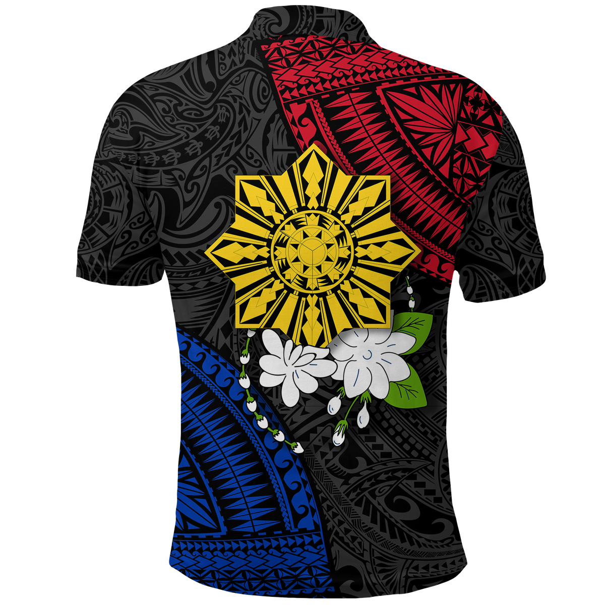 Custom Philippines Sampaguita Filipino Sun Polo Shirt LT12 - Polynesian Pride