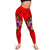 Fiji Polynesian Custom Personalised Women's Leggings - Floral With Seal Red - Polynesian Pride