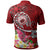 Samoa Polo Shirt Turtle Plumeria (Red) - Polynesian Pride