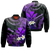 (Custom Personalised) Hawaii Turtle With Plumeria Leaf Purple Bomber Jacket - LT12 Bomber Jacket Black - Polynesian Pride