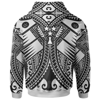 Kosrae Hoodie White Seal with Polynesian Tattoo - Polynesian Pride