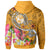 Tonga Custom Hoodie Turtle Plumeria (GOLD) - Polynesian Pride