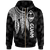 Guam Zip up Hoodie Polynesian Wings (White) Unisex White - Polynesian Pride