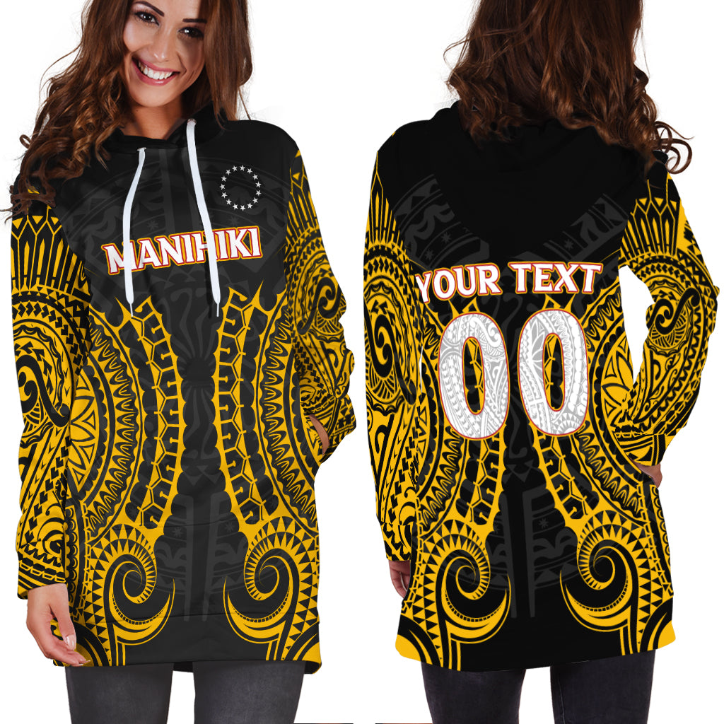 (Custom Personalised) Cook Islands Manihiki Hoodie Dress - Tribal Pattern - LT12 - Polynesian Pride