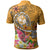 Tonga Custom Polo Shirt Turtle Plumeria (Gold) - Polynesian Pride