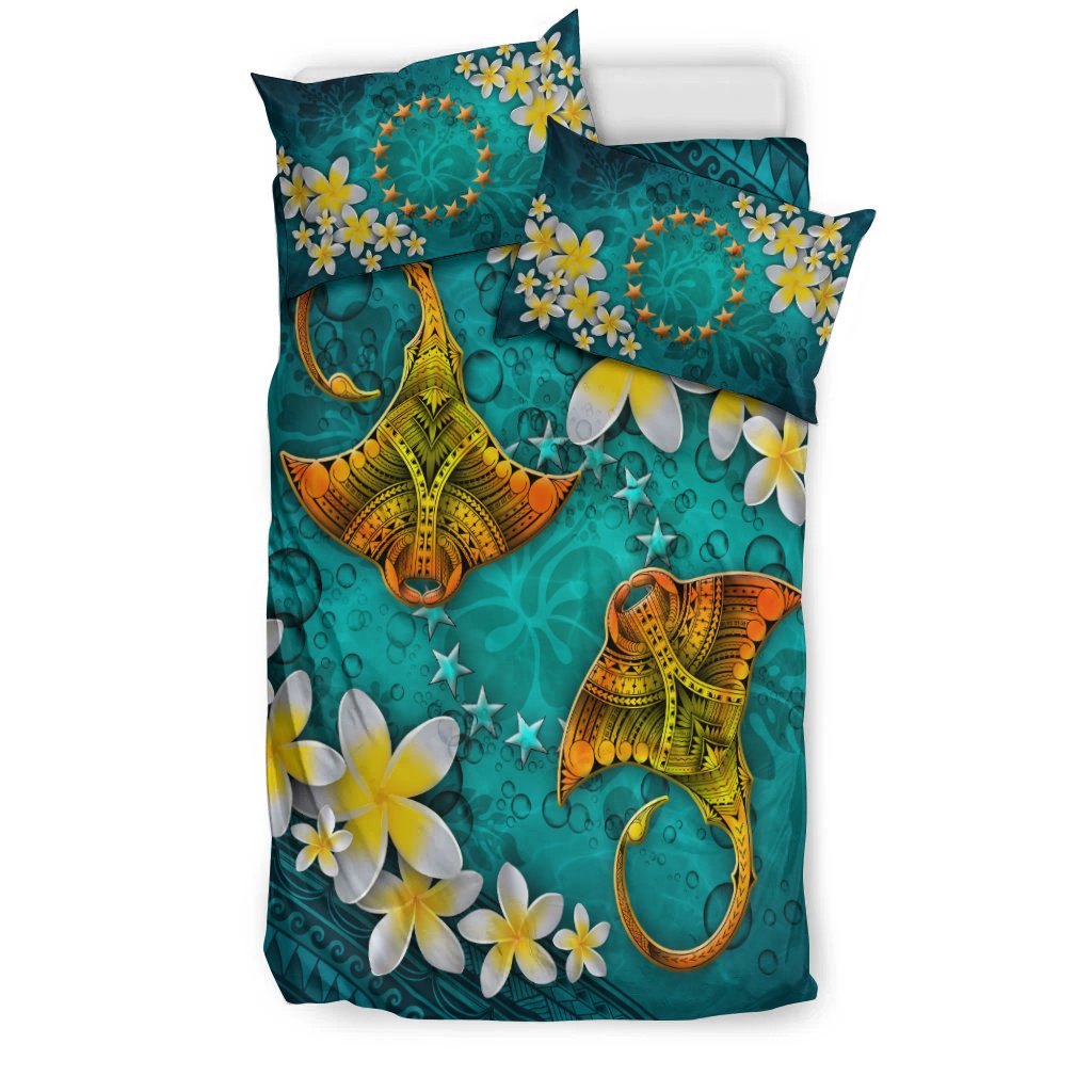 Cook Islands Polynesian Bedding Set - Manta Ray Ocean - Polynesian Pride