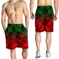Polynesian Men's Shorts - Red Hibiscus Patterns - Polynesian Pride
