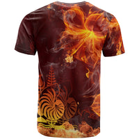 New Caledonia Polynesian T Shirt Fire Hibiscus - Polynesian Pride