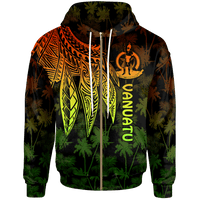 Vanuatu Zip up Hoodie Polynesian Wings (Reggae) Unisex Reggae - Polynesian Pride