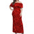 Hawaii Off Shoulder Long Dress Turtle Mix Polynesian Ver.02 LT13 Women Red - Polynesian Pride