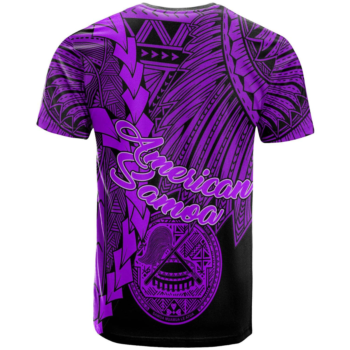 American Samoa Polynesian Custom T Shirt Tribal Wave Tattoo Purple - Polynesian Pride