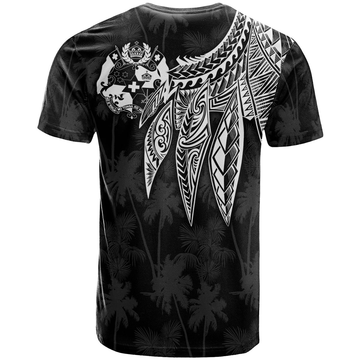 Tonga Custom T Shirt Polynesian Wings (White) - Polynesian Pride