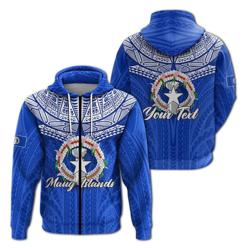 Custom Northern Mariana Islands Maug Islands Zip Hoodie LT12 Unisex Blue - Polynesian Pride