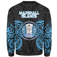 Marshall Islands Polynesian Custom Personalised Sweater - Spirit Style Blue - Polynesian Pride