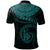 New Caledonia Polynesian Polo Shirt Polynesian Waves (Turquoise) - Polynesian Pride