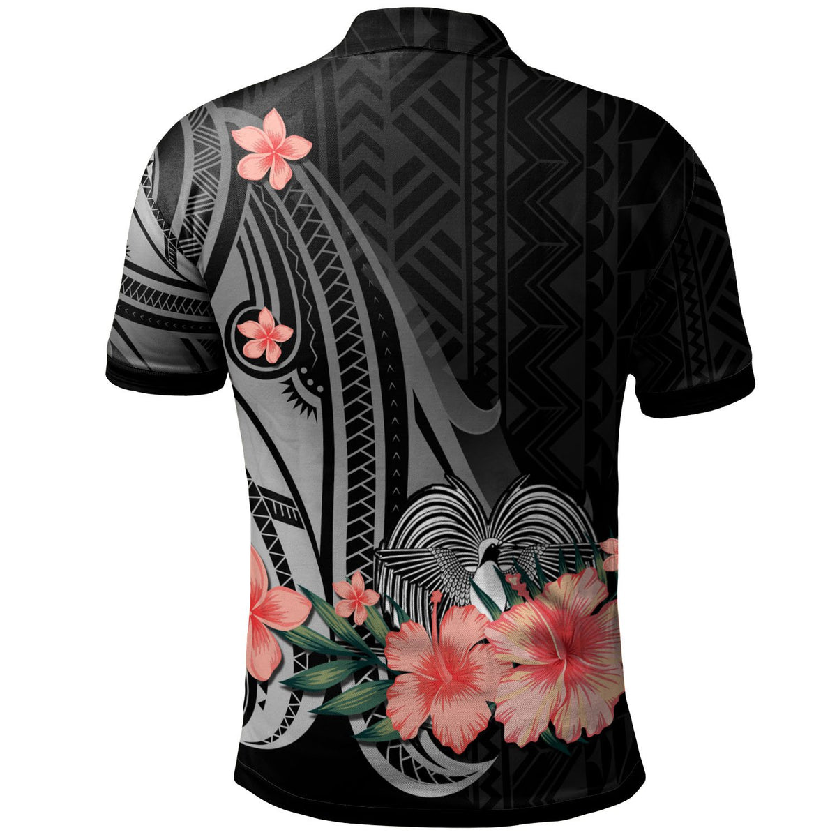 Papua New Guinea Custom Polo Shirt Polynesian Hibiscus Pattern Style - Polynesian Pride