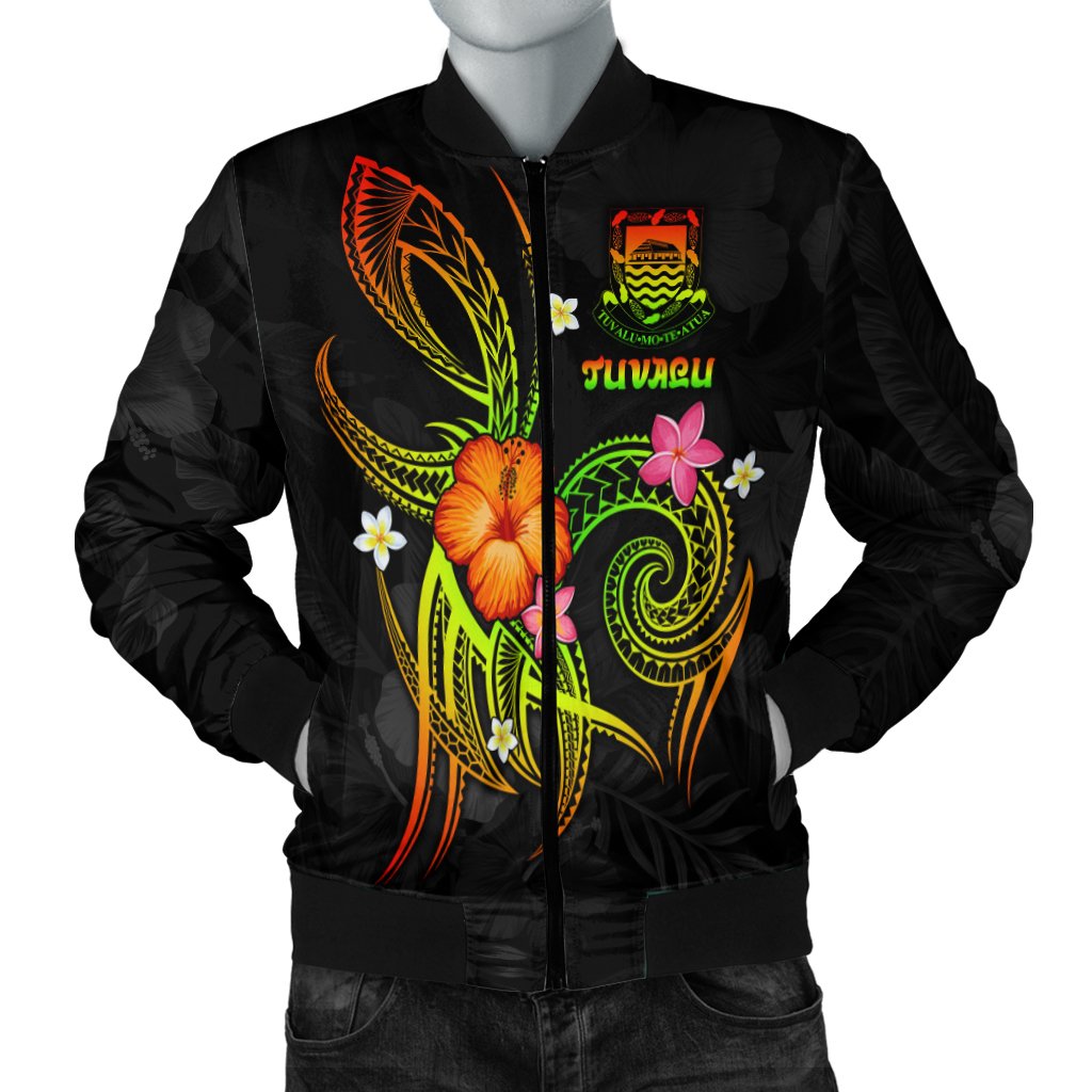 Tuvalu Polynesian Men's Bomber Jacket - Legend of Tuvalu (Reggae) Reggae - Polynesian Pride