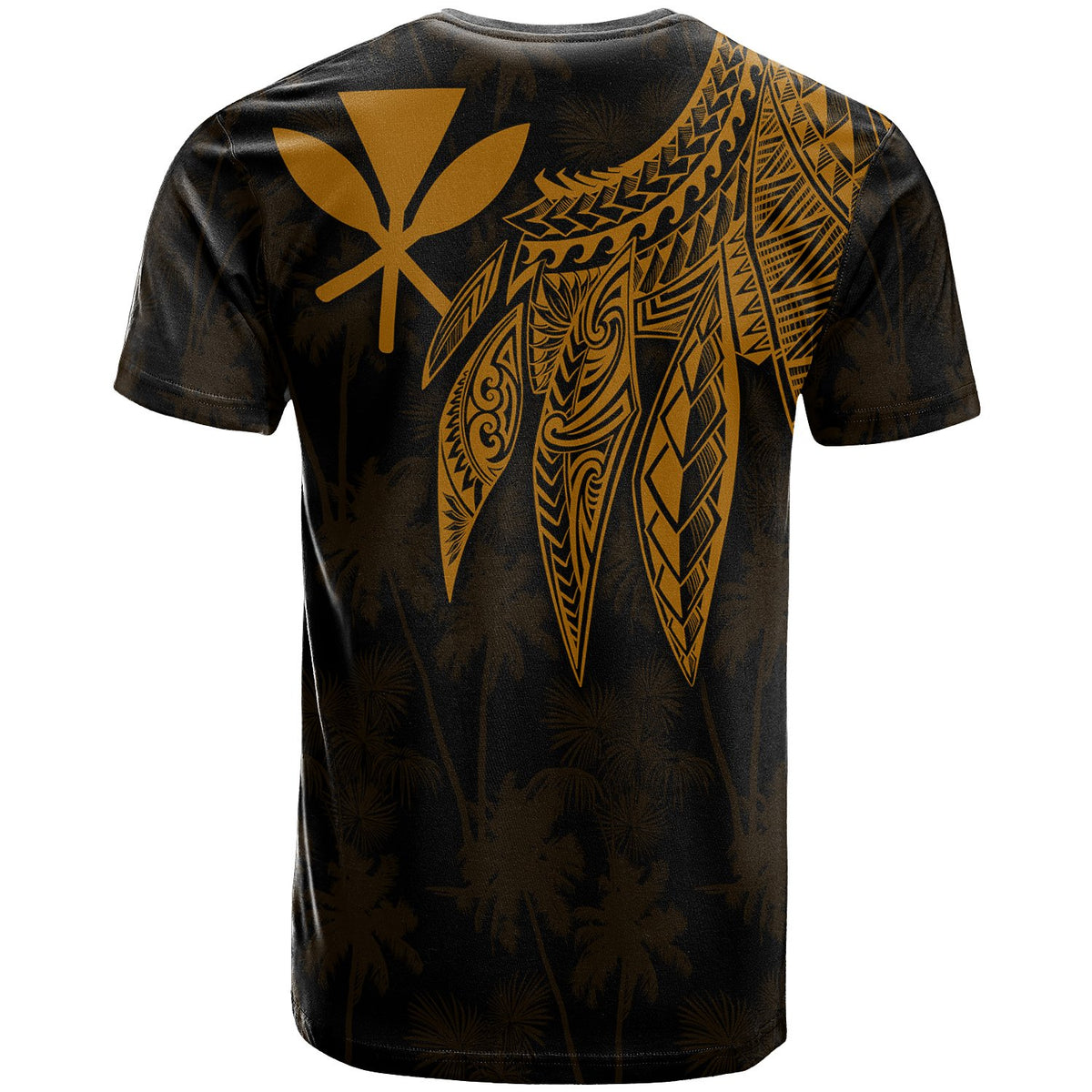 Polynesian Hawaii Kanaka Maoli T shirt Polynesian Wings (Golden) - Polynesian Pride