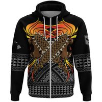 hawaiiIkaika Warrior N8tive 808 Zip Hoodie Unisex Black - Polynesian Pride