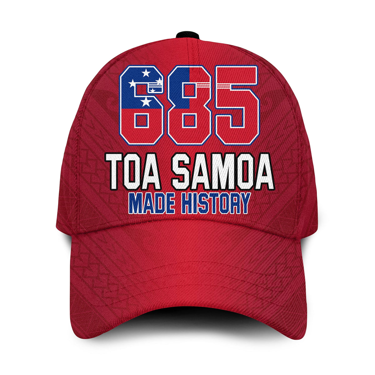 Toa Samoa Rugby Classic Cap Proud 685 Made History Red Ver.01 LT13 Classic Cap Universal Fit Red - Polynesian Pride