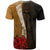 Cook islands Polynesian Custom T Shirt Coat of Arms With Hibiscus Gold - Polynesian Pride