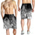 Cook Islands Men's Shorts - Humpback Whale with Tropical Flowers (White) - Polynesian Pride