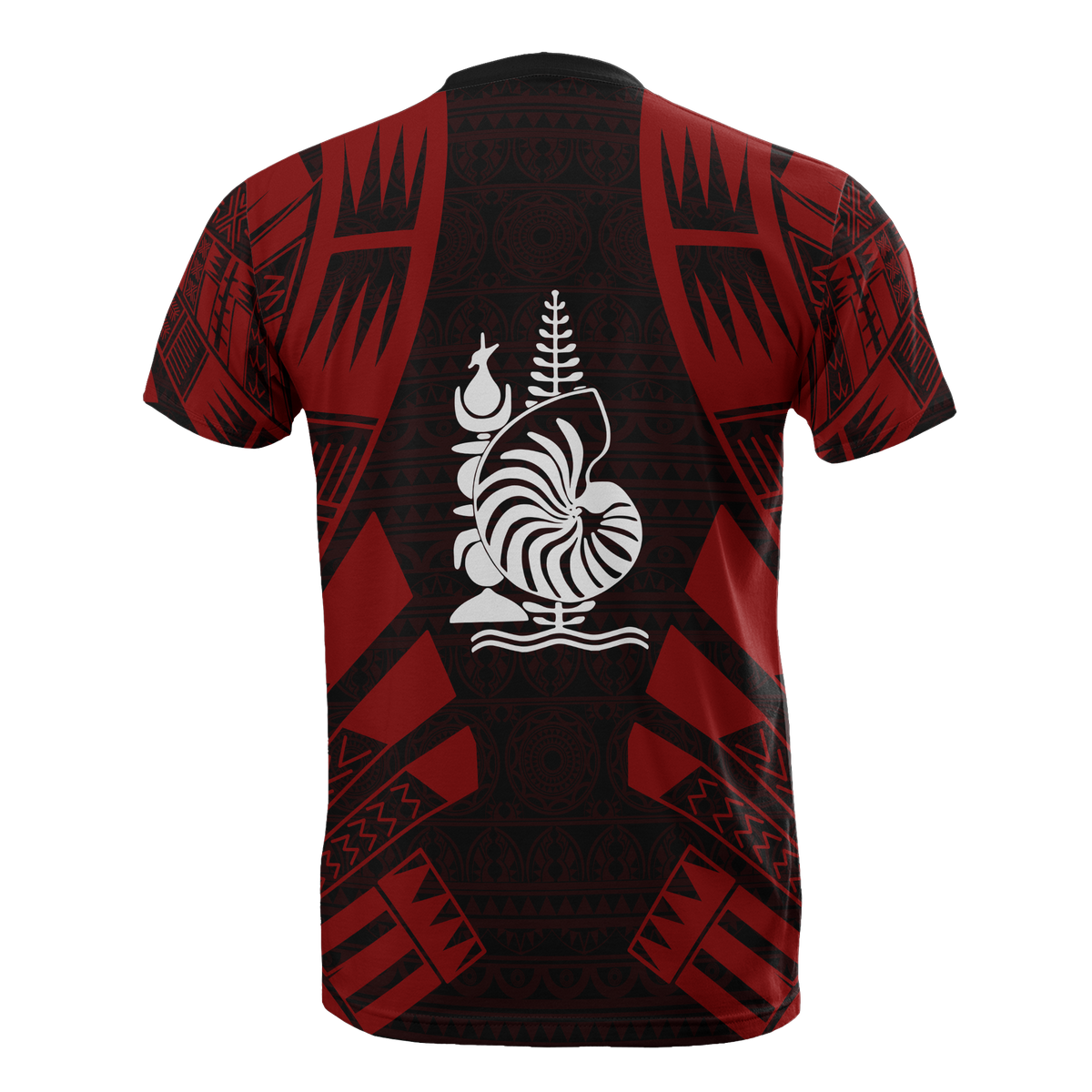 New Caledonia T Shirt New Caledonia Coat Of Arms Polynesian Tattoo Red Style - Polynesian Pride