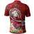 Fiji Custom Polo Shirt Turtle Plumeria (Red) - Polynesian Pride