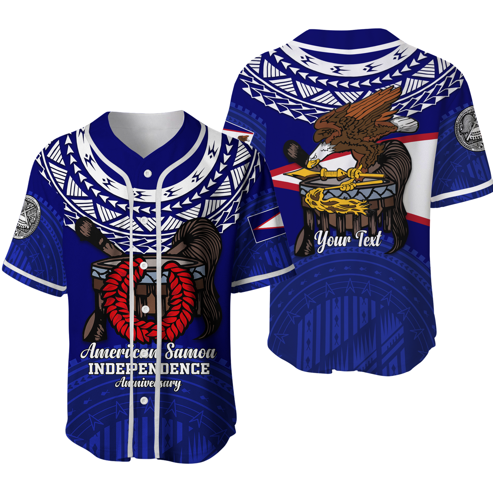 Custom American Samoa Independence Anniversary Pride Baseball Jersey - LT12 Unisex Blue - Polynesian Pride