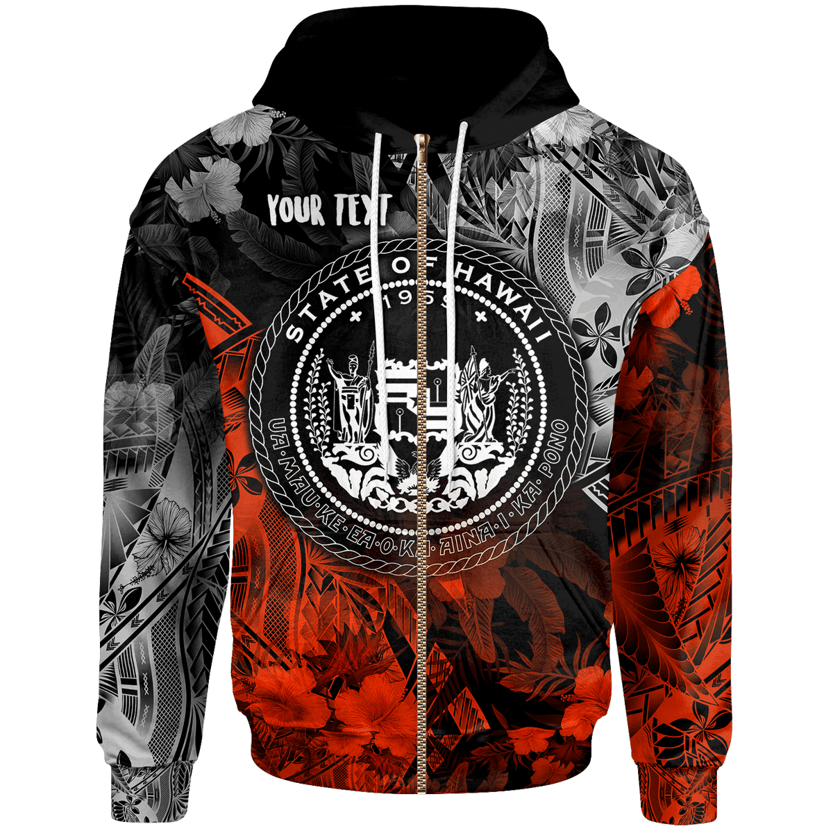 Polynesian Hawaii Custom Zip up Hoodie Vintage Polynesian Style Unisex Brown - Polynesian Pride