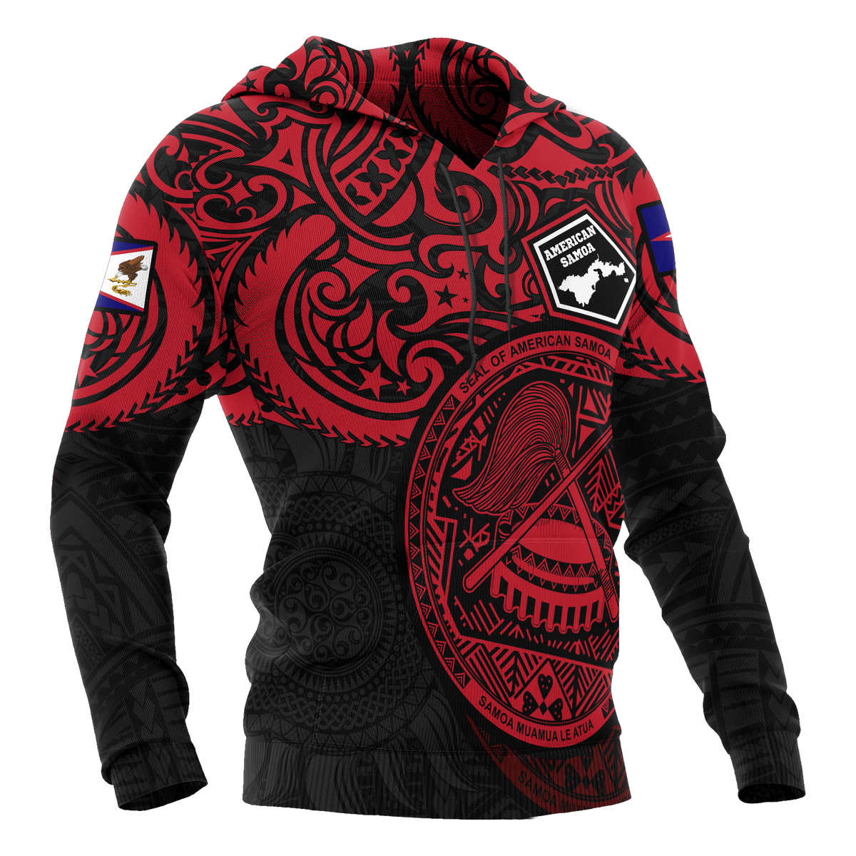 American Samoa Hoodie National Pride (Red) - Polynesian Pride