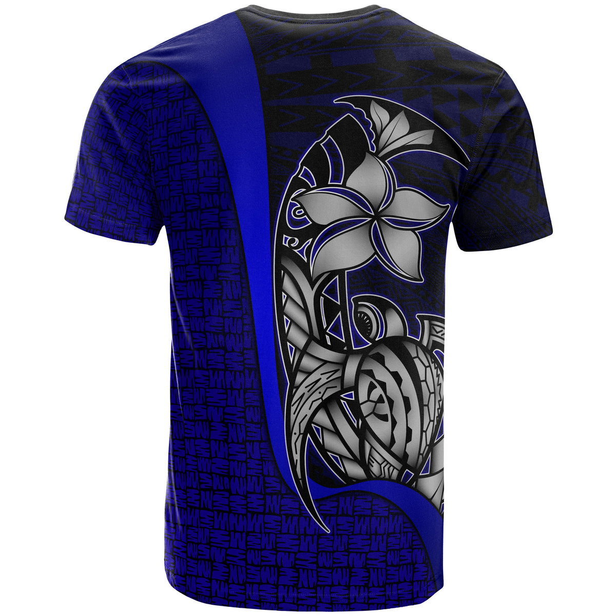 Polynesian Custom T Shirt Blue Turtle with Hook - Polynesian Pride